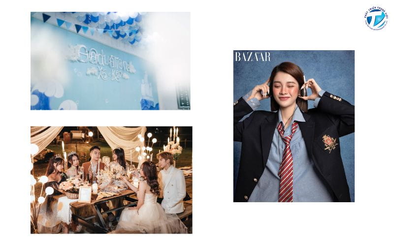 Khác biệt giữa phông kỷ yếu trong studio và bối cảnh ngoại cảnh